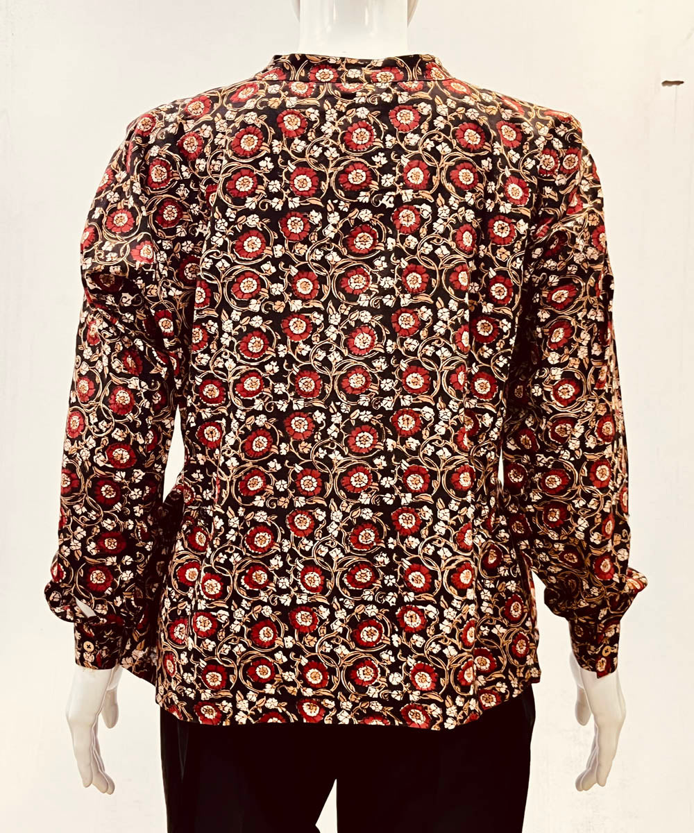 Multicolor kalamkari handblock printed cotton top