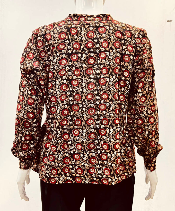 Multicolor kalamkari handblock printed cotton top