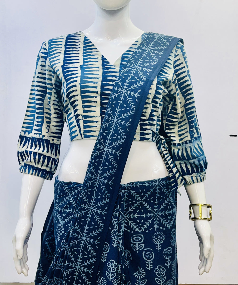 Indigo dyed cotton handspun handloom blouse