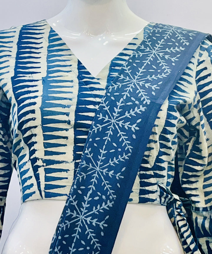 Indigo dyed cotton handspun handloom blouse