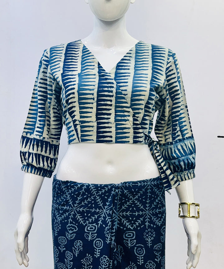 Indigo dyed cotton handspun handloom blouse