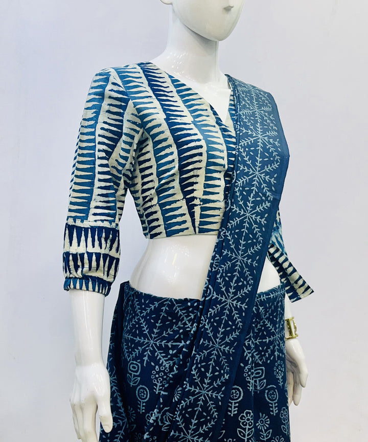 Indigo dyed cotton handspun handloom blouse