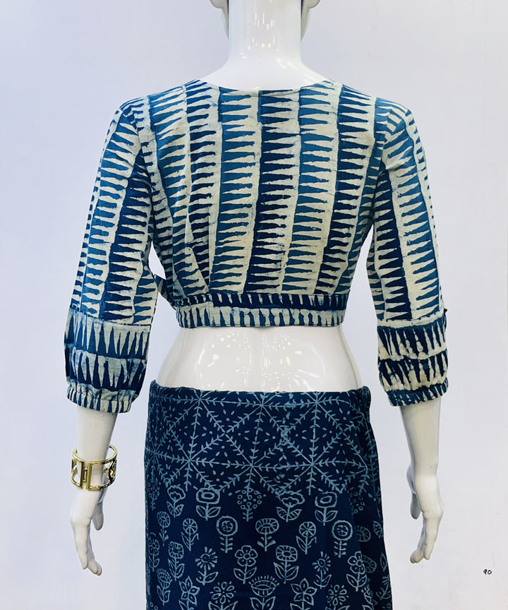 Indigo dyed cotton handspun handloom blouse