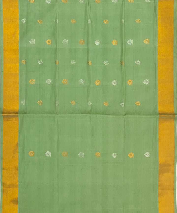 Light green buti handwoven venkatagiri cotton saree