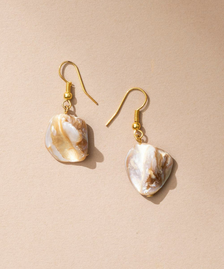 Cream handmade sea secrets mother of pearl earrings