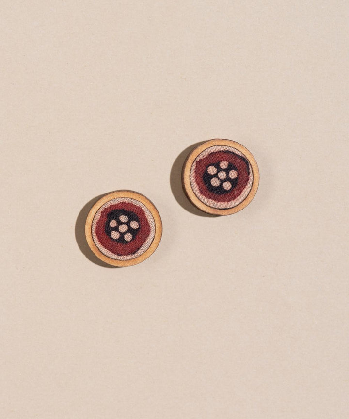 Red black upcycled fabric repurposed wood stud