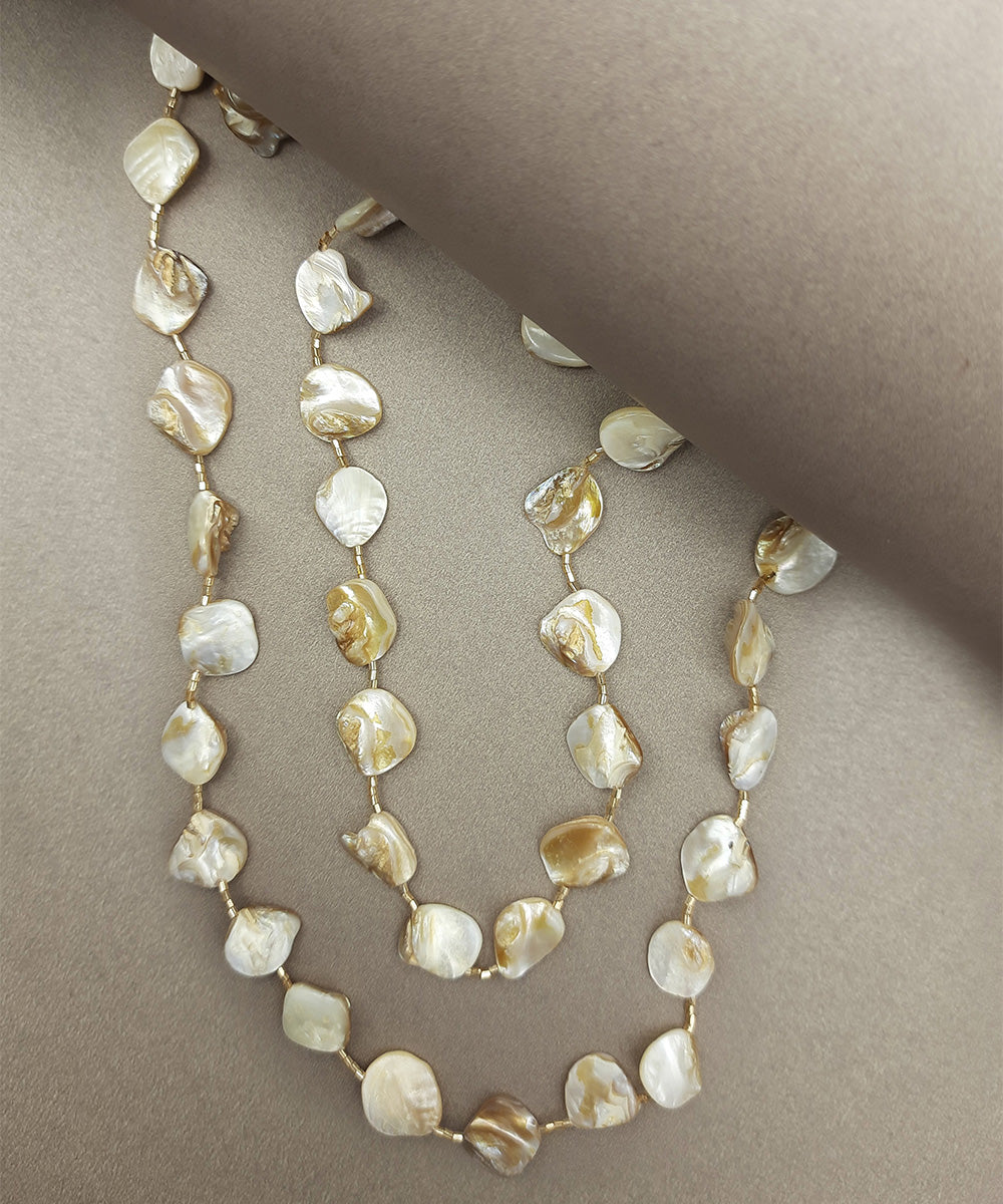 Sea secrets pebble handcrafted mother of pearl necklace