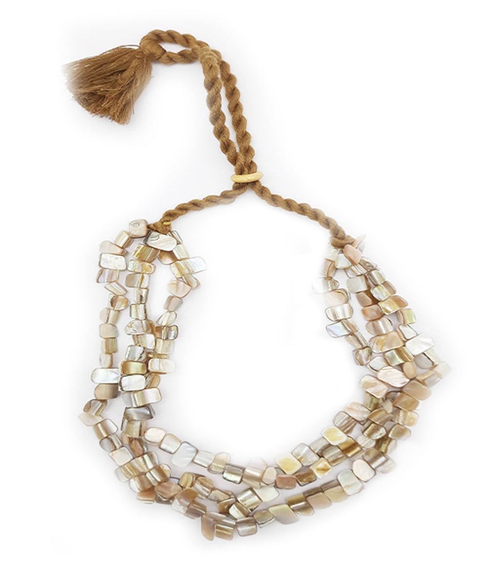 Sea secrets sand mother of pearl handcrafted necklace