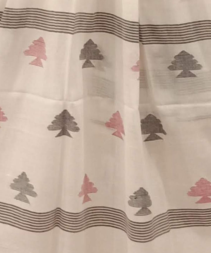 Offwhite handwoven jamdani cotton stole