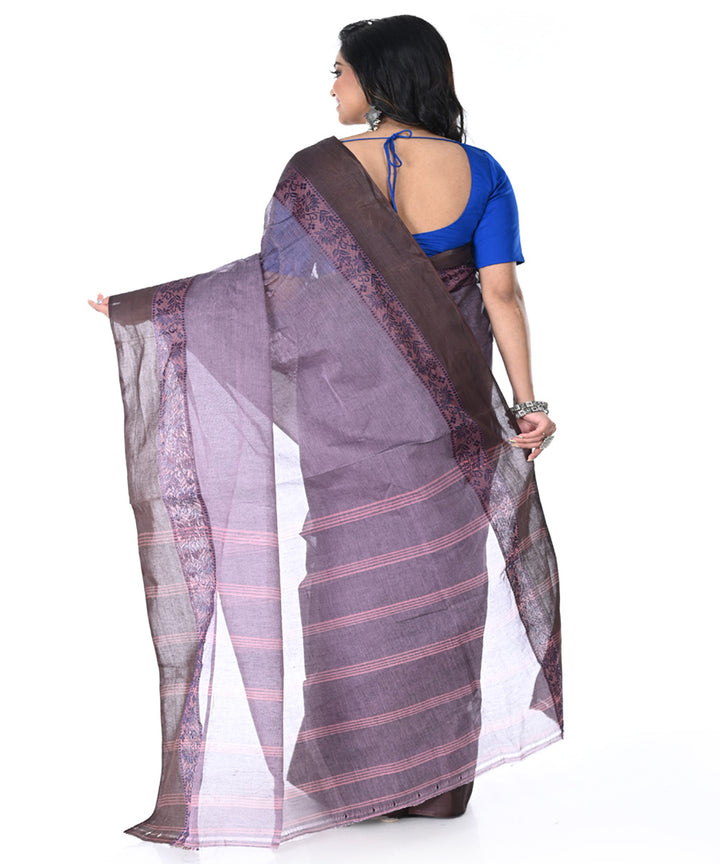 Magenta handwoven tangail cotton saree