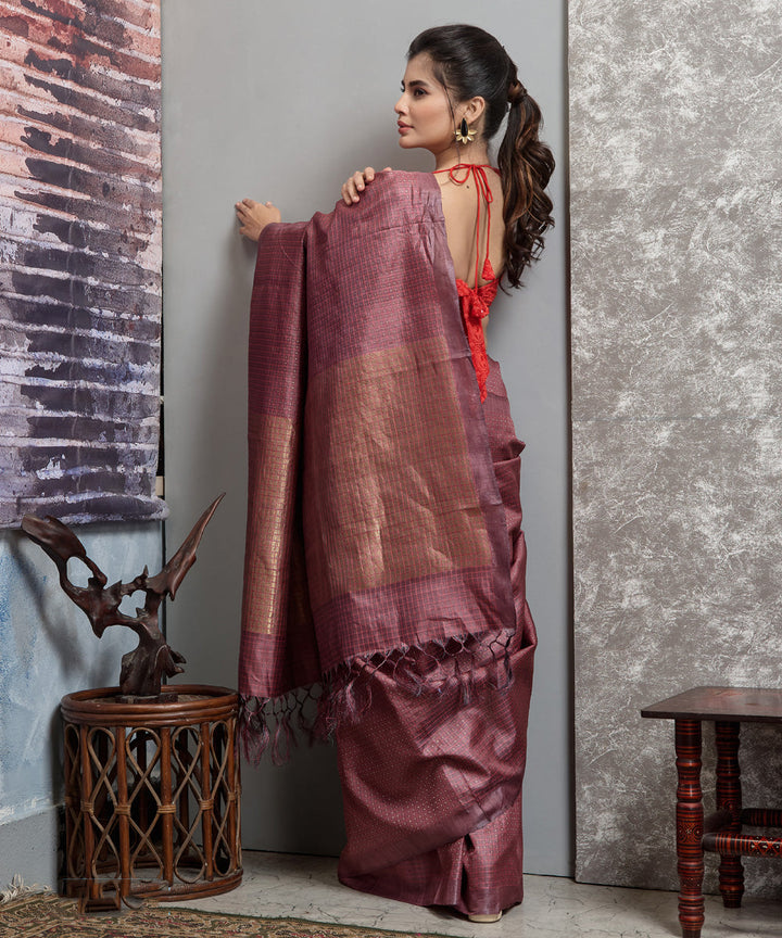 Copy of Purple handwoven chhatisgarh tussar silk saree