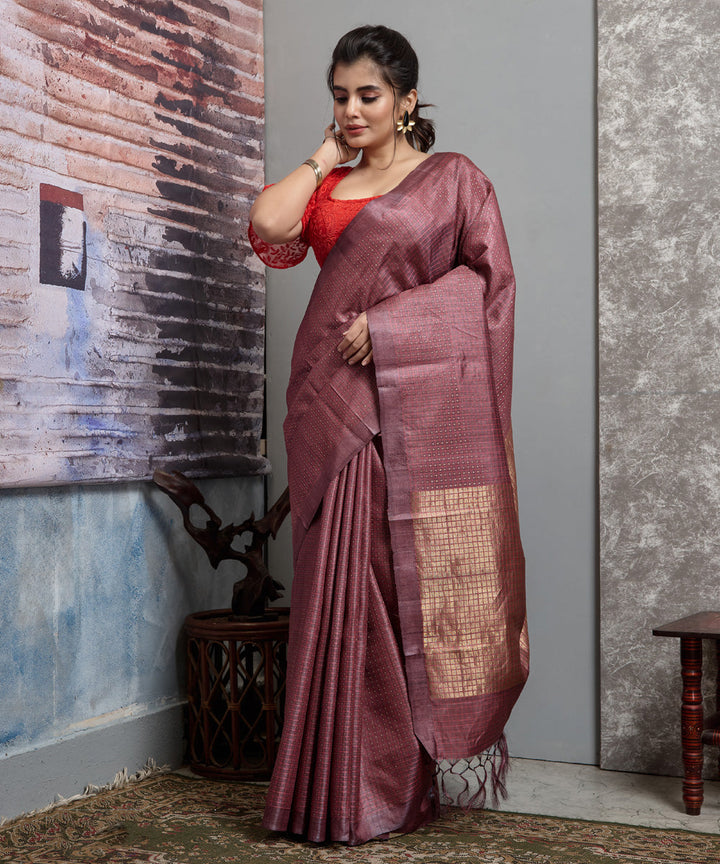 Copy of Purple handwoven chhatisgarh tussar silk saree