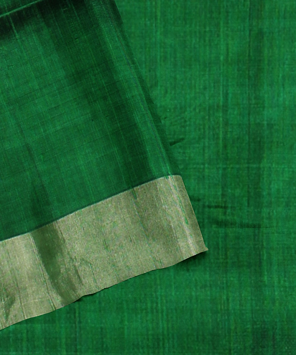 Red green pallu silk handloom karnataka saree