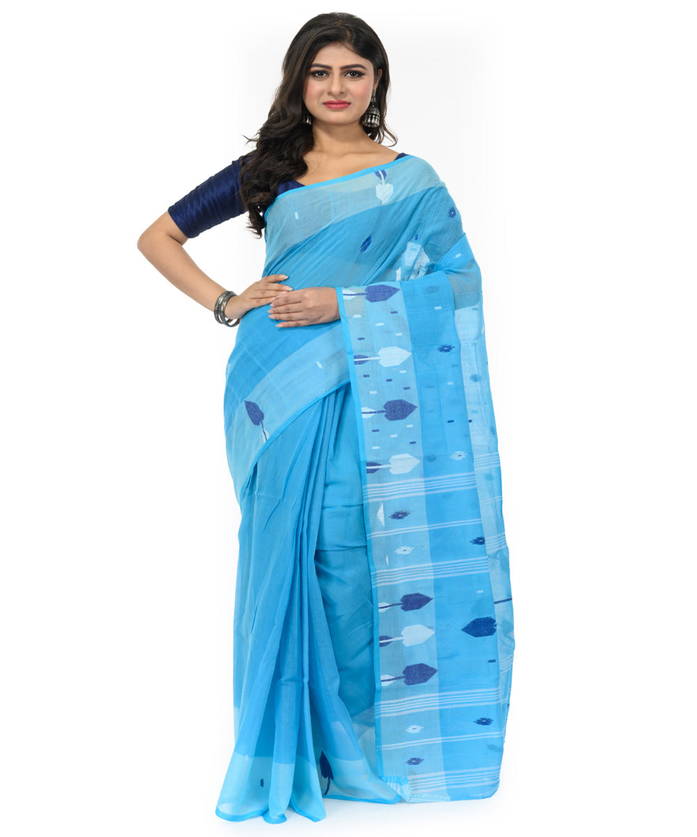 Indigo handwoven bengal cotton saree