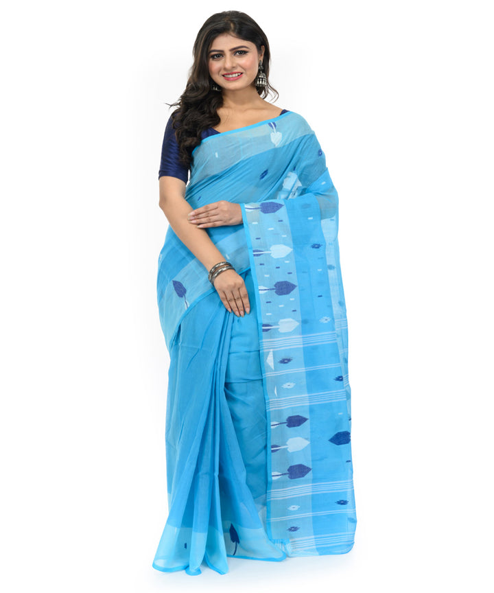 Indigo handwoven bengal cotton saree