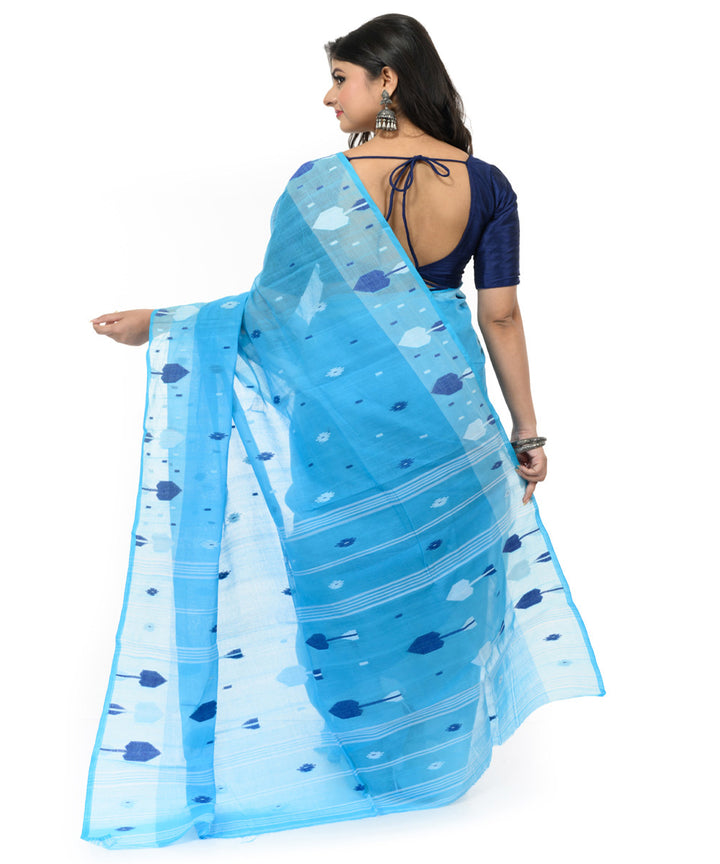 Indigo handwoven bengal cotton saree