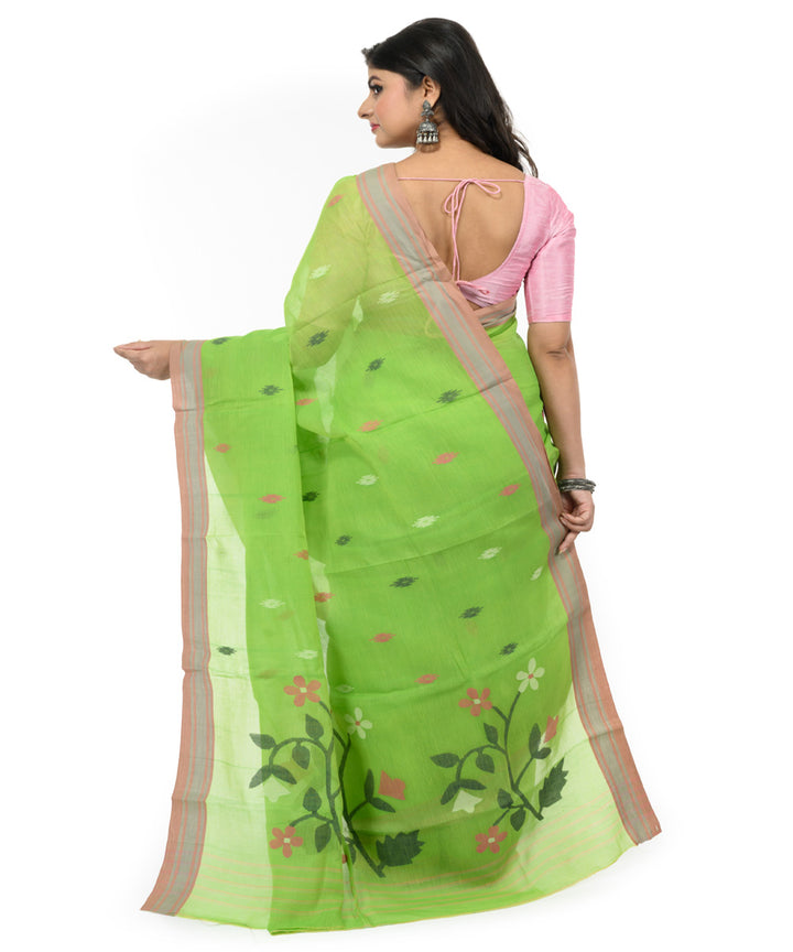 Light green hand woven bengal cotton saree
