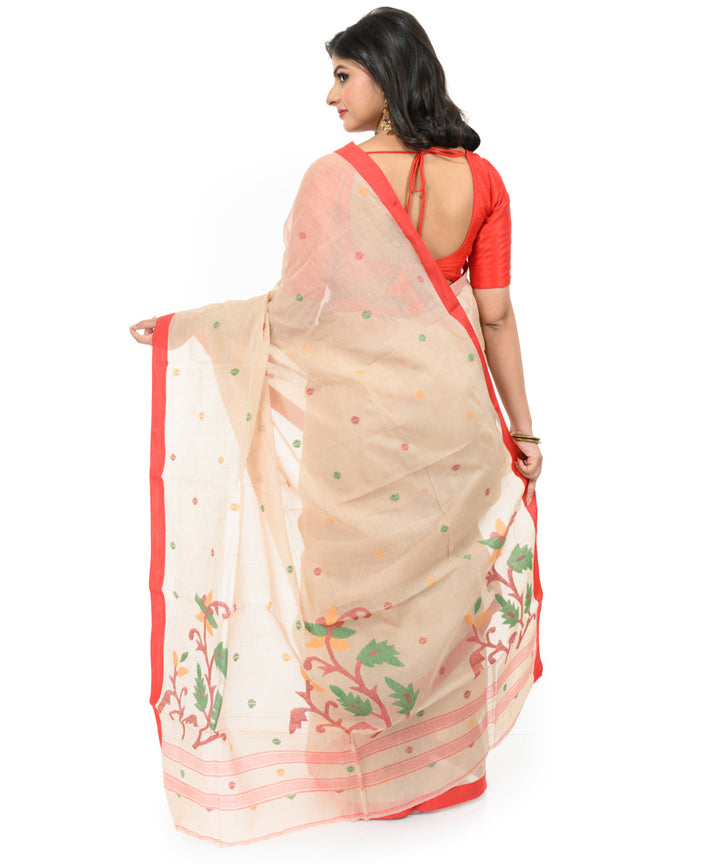 Brown hand loom bengal cotton saree