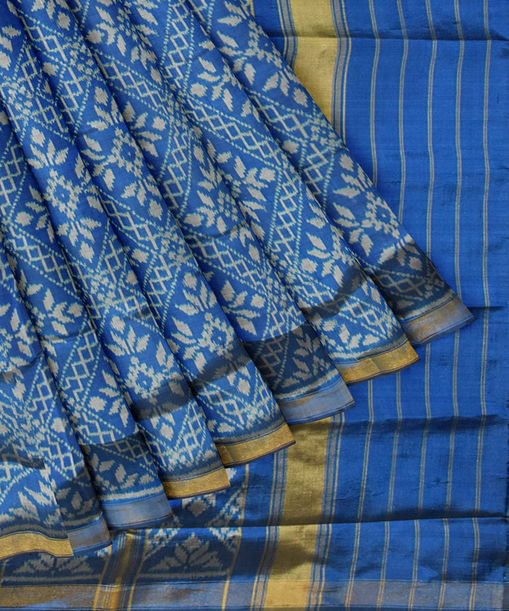 Turquoise silk handloom patola saree