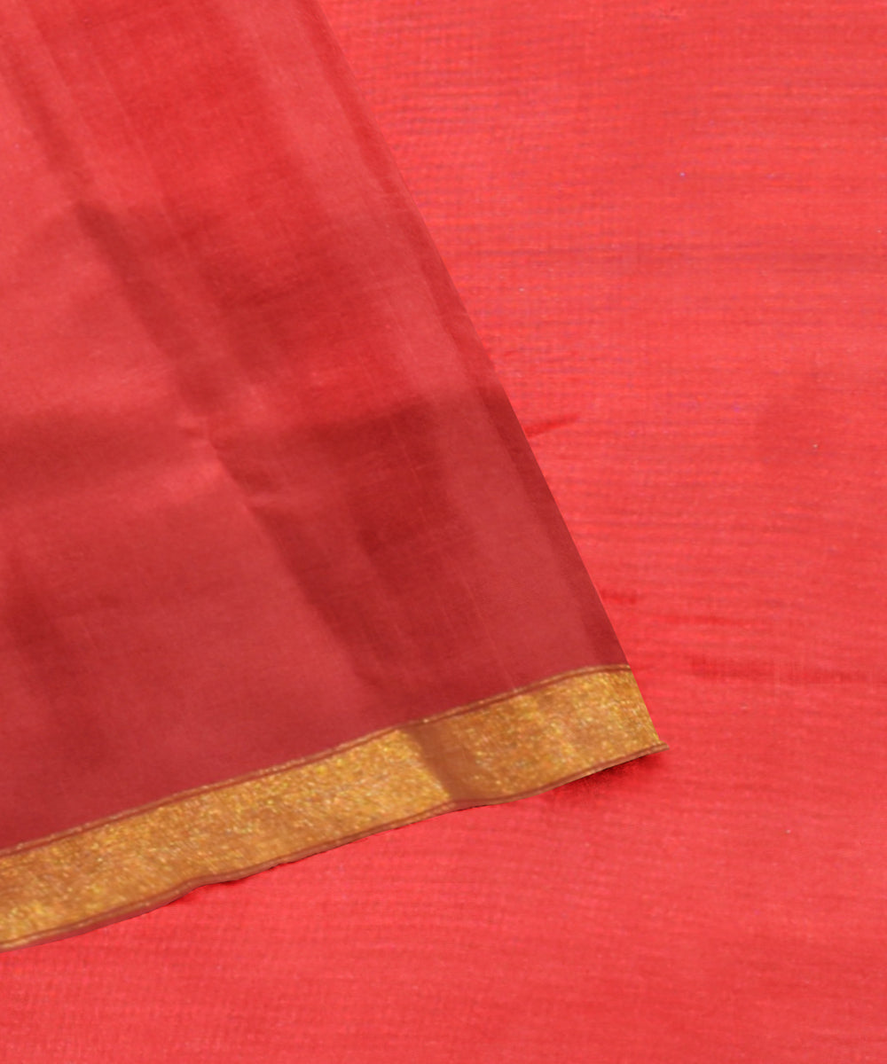 Coffee red silk handloom patola saree