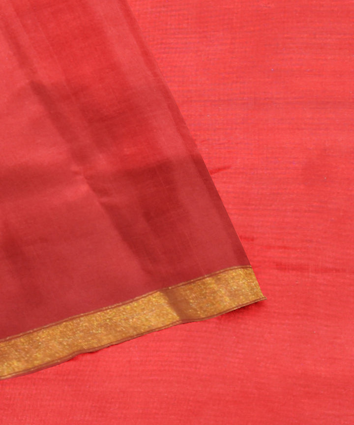 Coffee red silk handloom patola saree