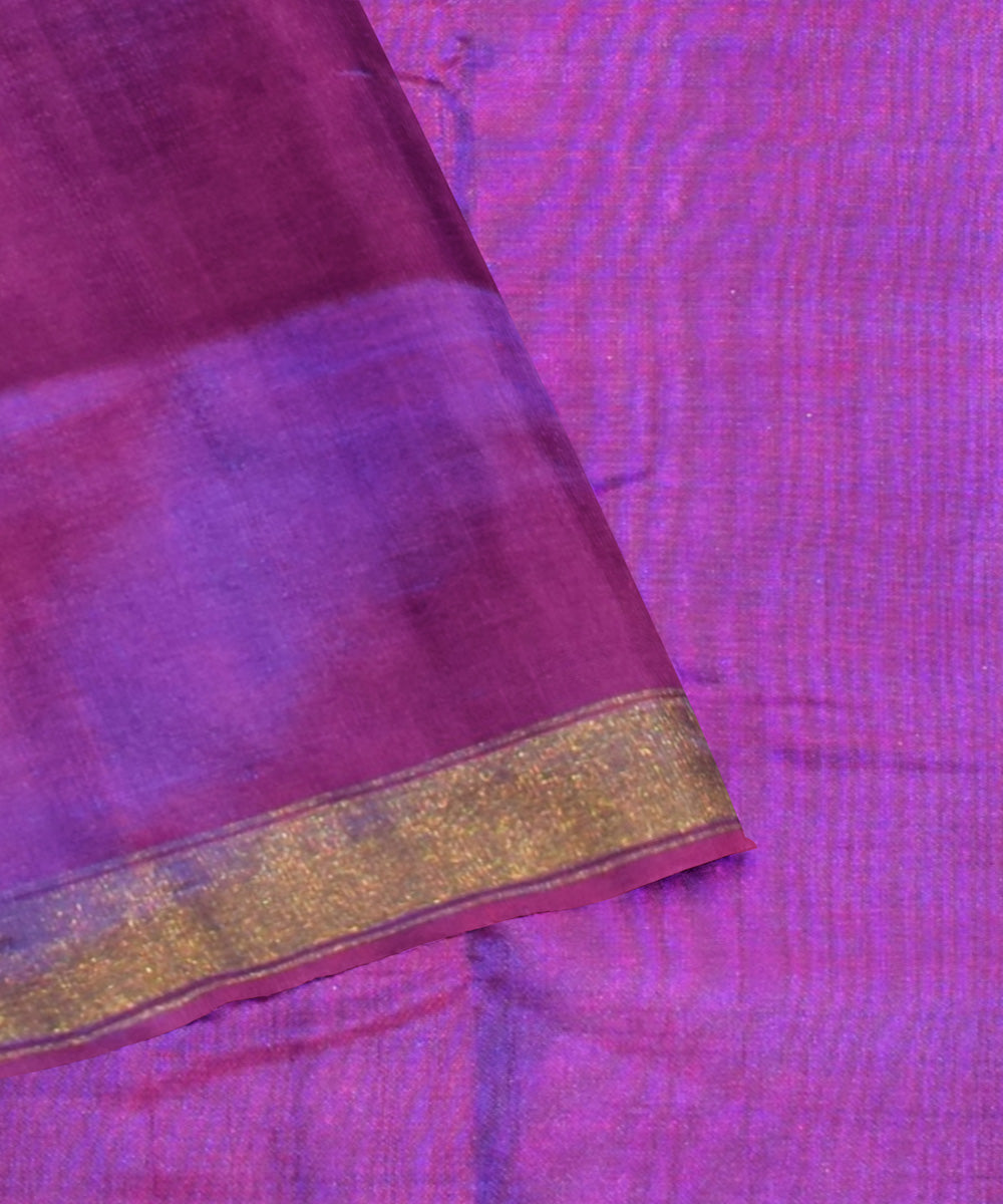 Purple blue silk handloom patola saree