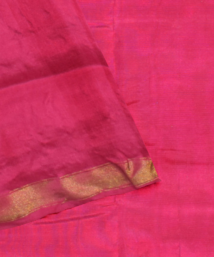 Orange pink silk handloom patola saree