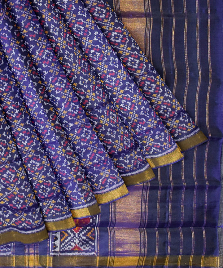 Navy blue handloom patola silk saree