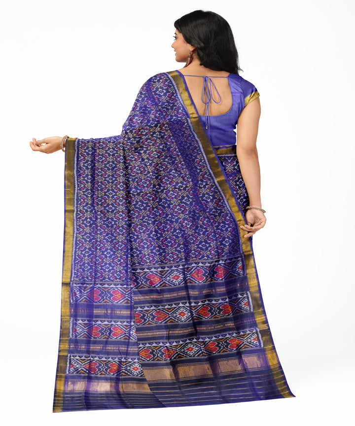 Navy blue handloom patola silk saree