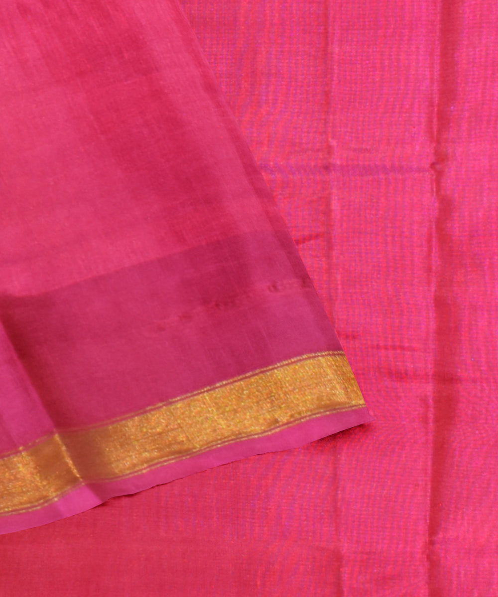 Pink silk handwoven patola saree