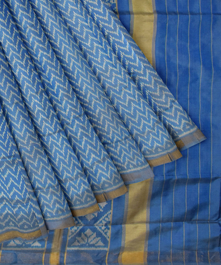 Turquoise blue handwoven patola silk saree