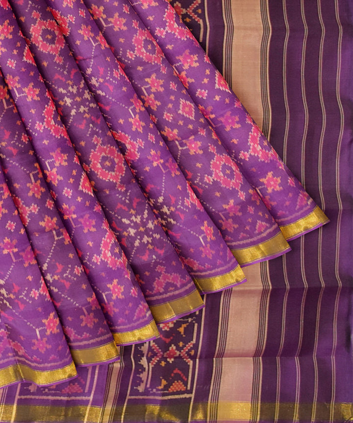 Purple handloom patola silk saree