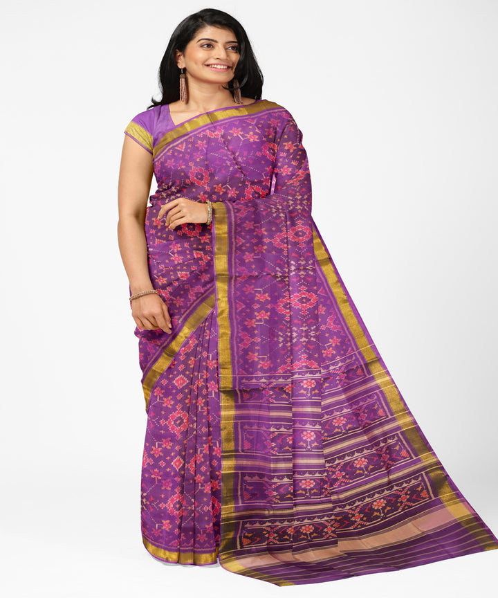 Purple handloom patola silk saree