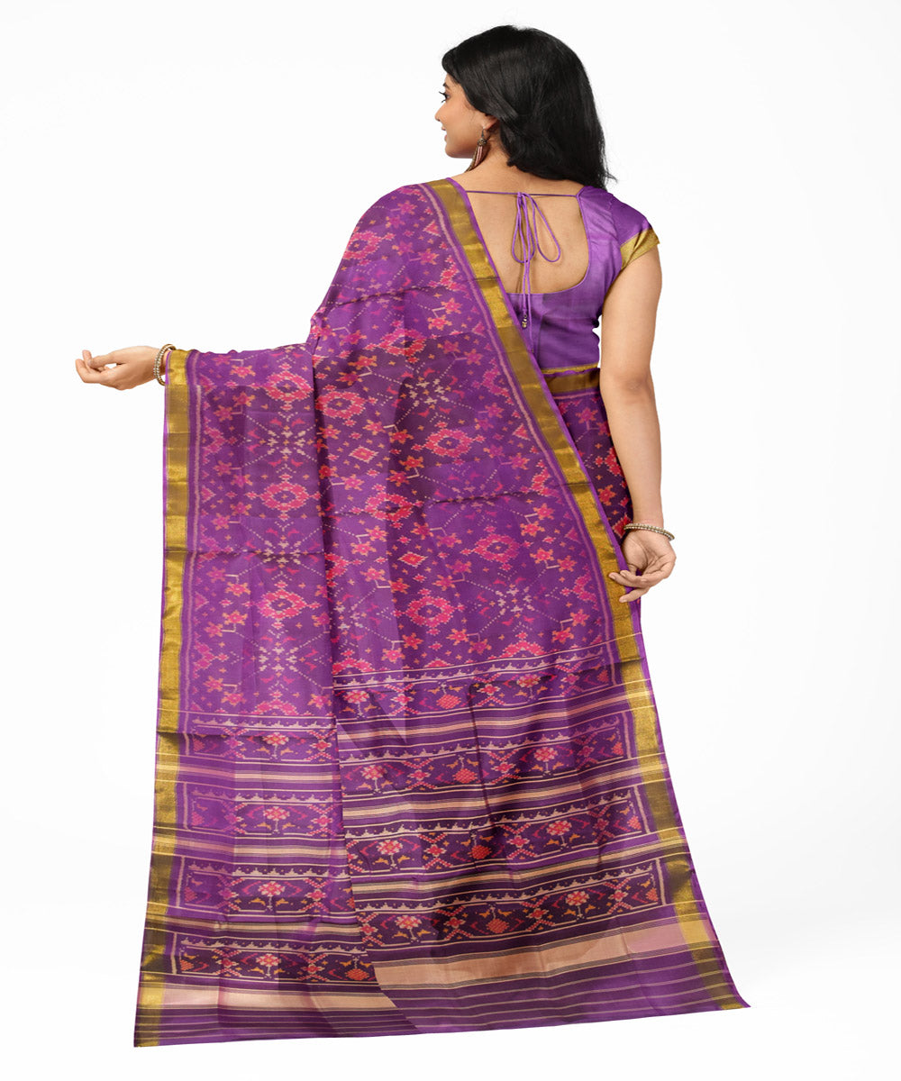 Purple handloom patola silk saree