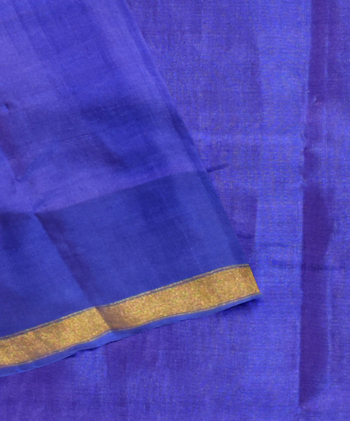 Cyan green blue silk handloom patola saree