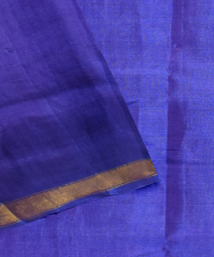 Pink navy blue silk handloom patola saree