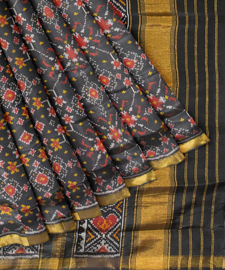 Black silk handloom patola saree