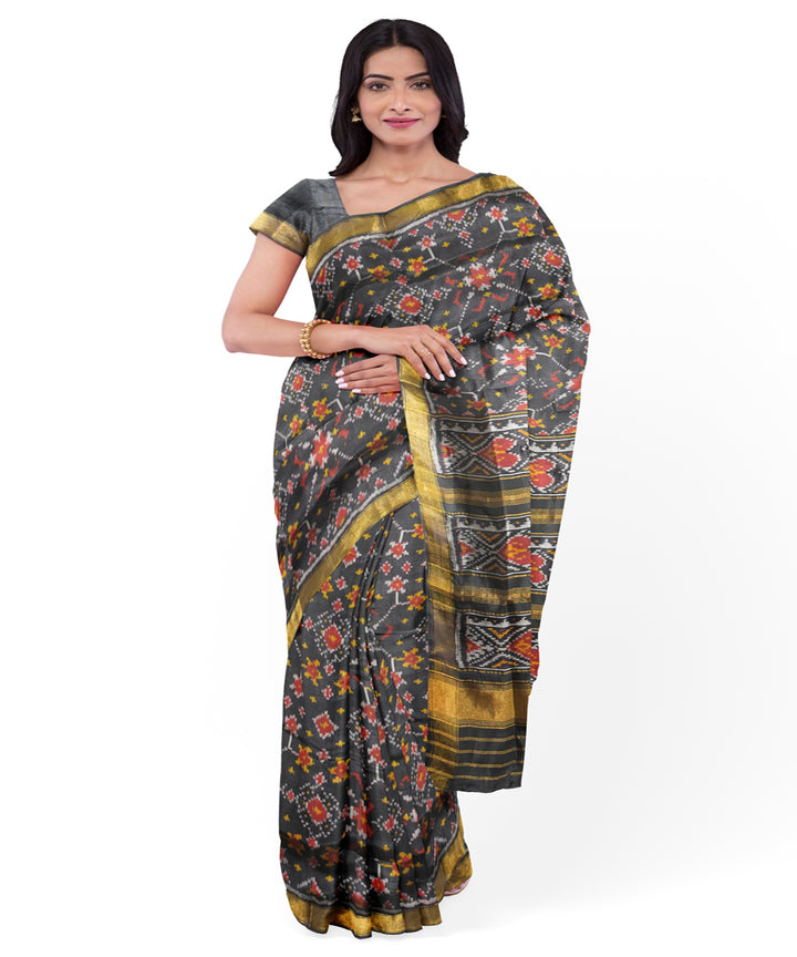 Black silk handloom patola saree