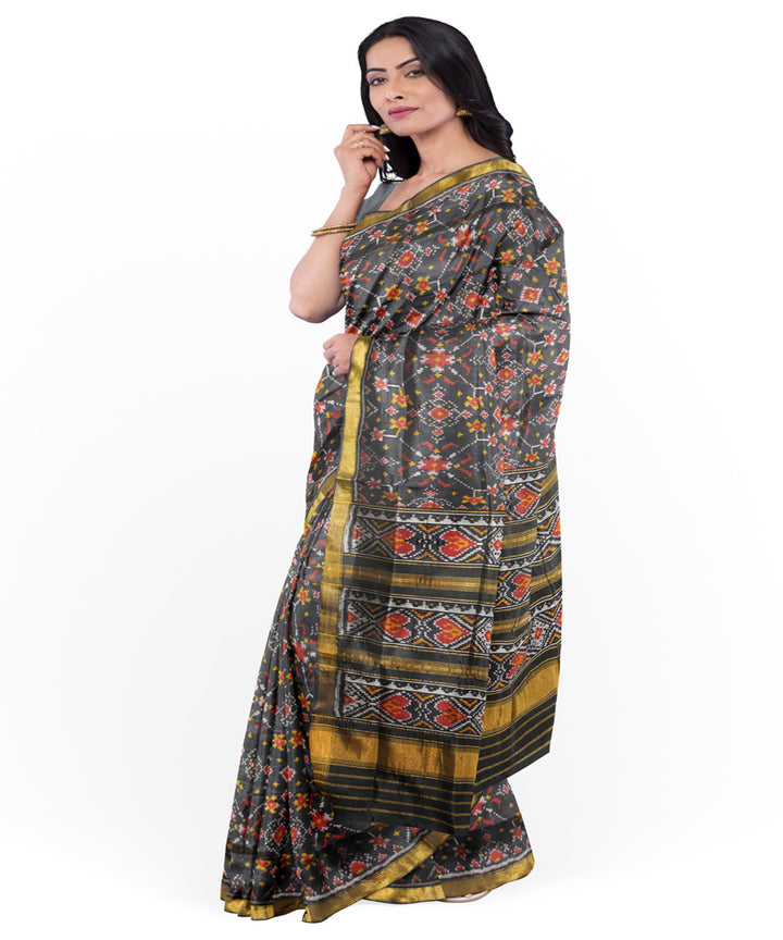 Black silk handloom patola saree