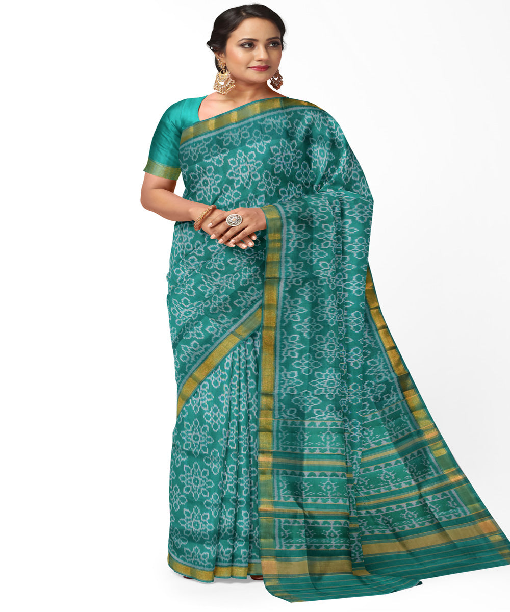 Light green silk handloom patola saree