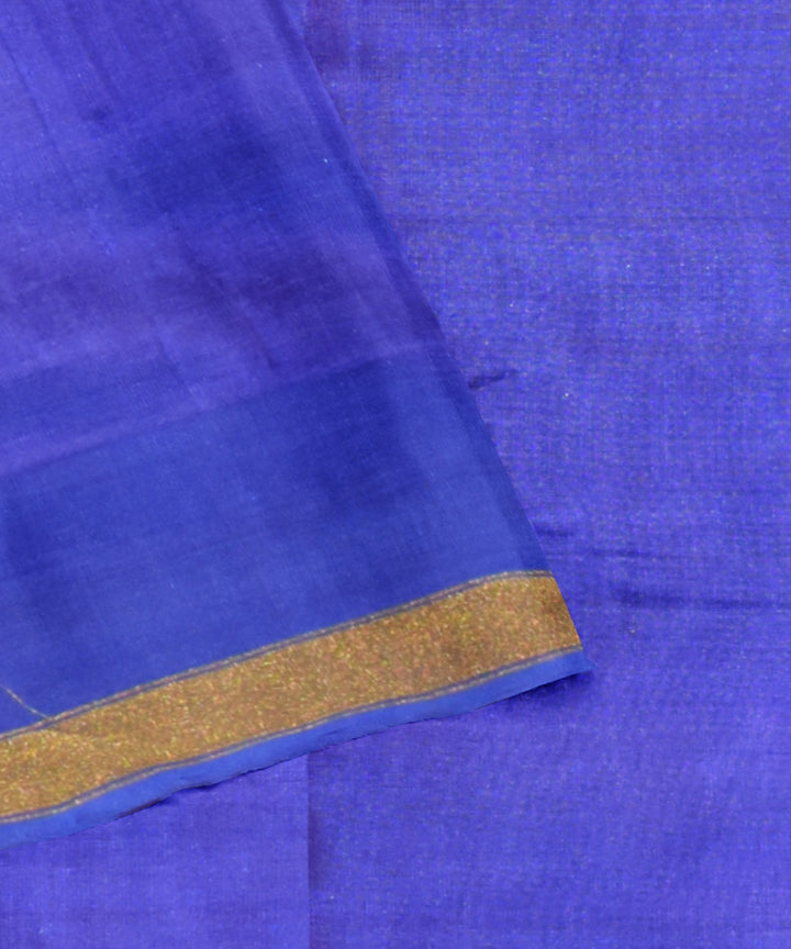 Yellow navy blue silk handloom patola saree