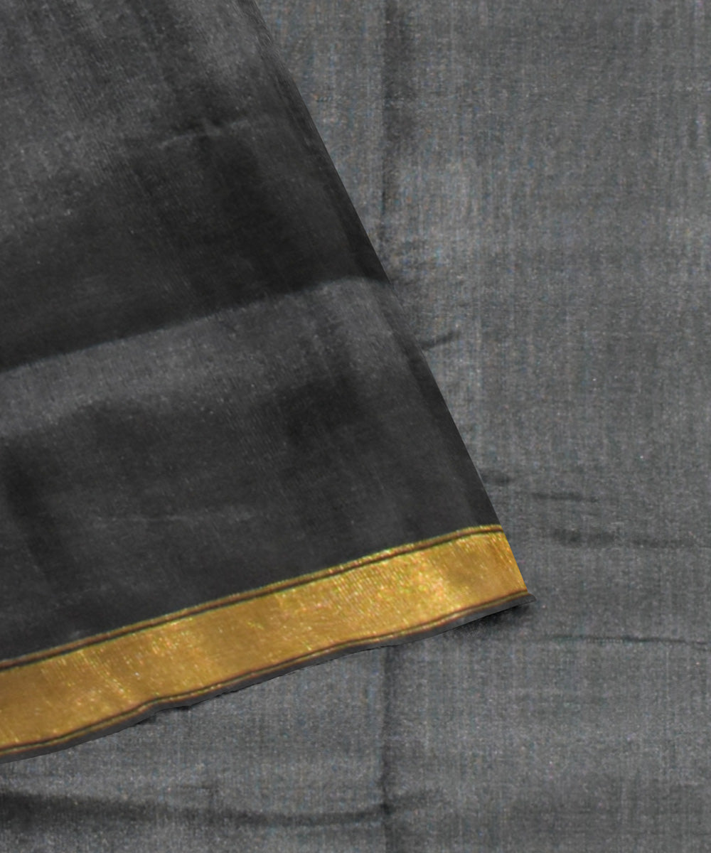 Black muatard silk handloom patola saree