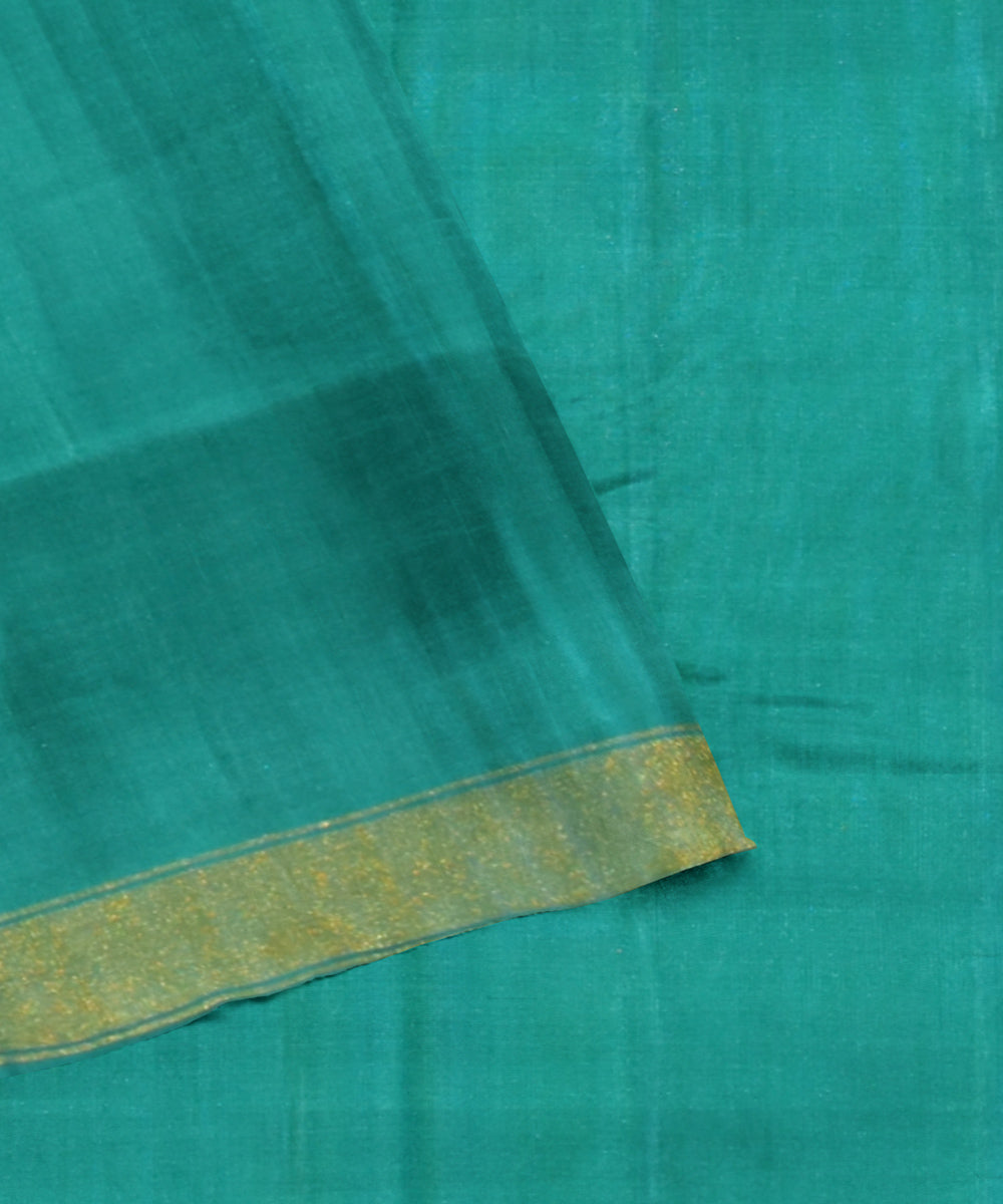 Teal green silk handloom patola saree