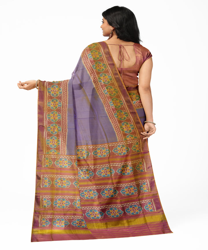 Violet red silk handloom patola saree