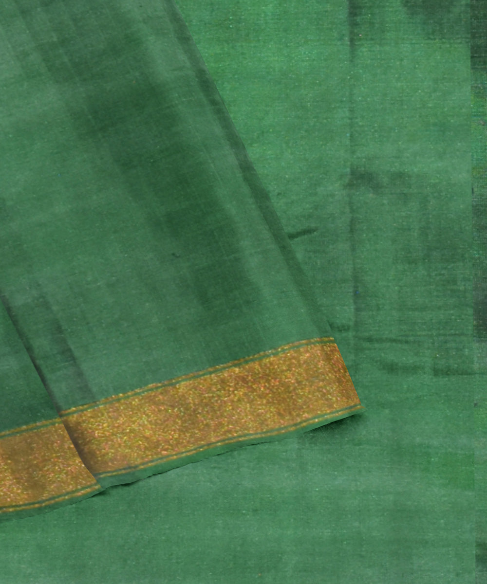 Dark green silk handloom patola saree