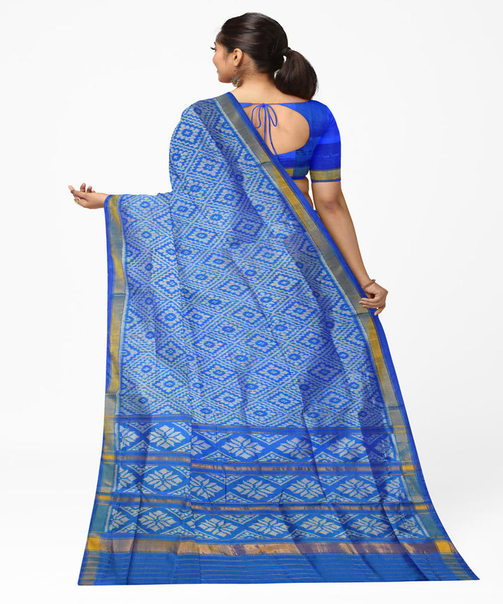 Turquoise blue handloom patola silk saree