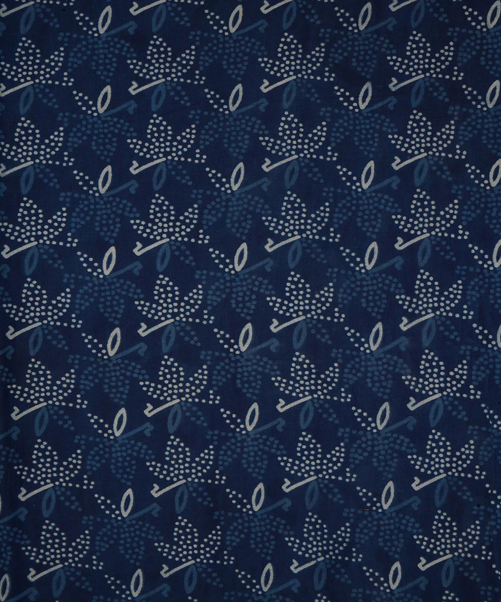 2.5m Dark blue handblock print cotton sanganeri kurta material