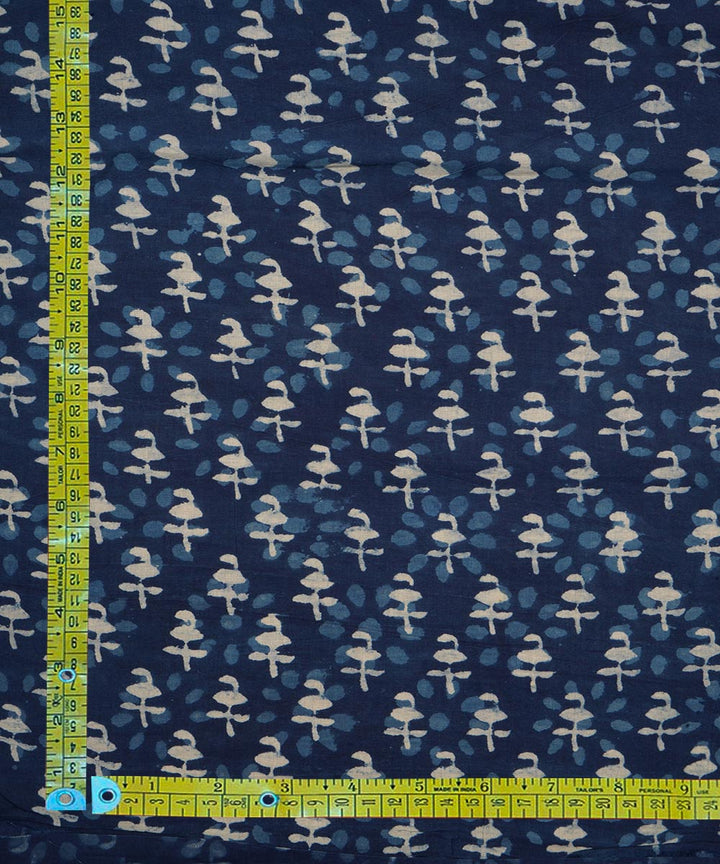 2.5 m Blue hand block print cotton sanganeri kurta material