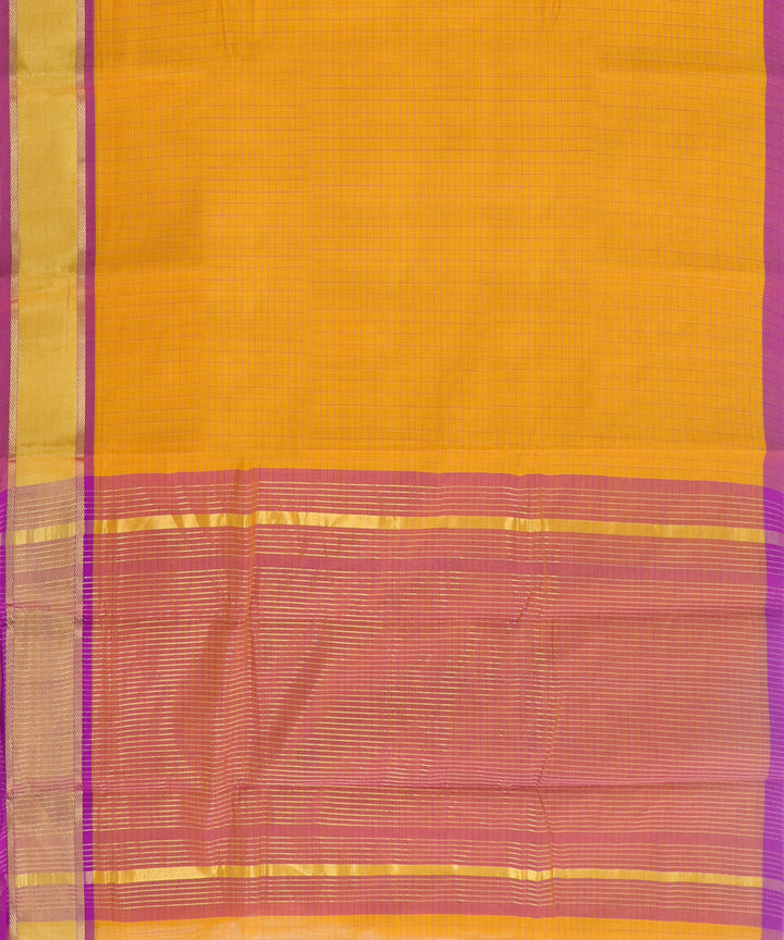 Yellow purple handwoven madhavaram cotton saree