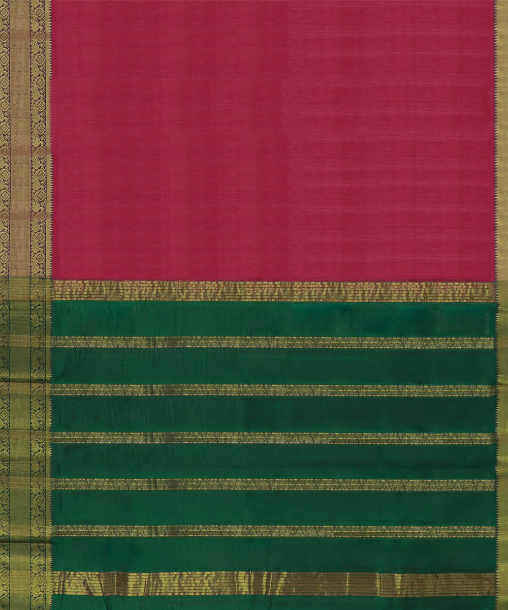 Pink green Cotton silk handwoven mangalagiri  saree